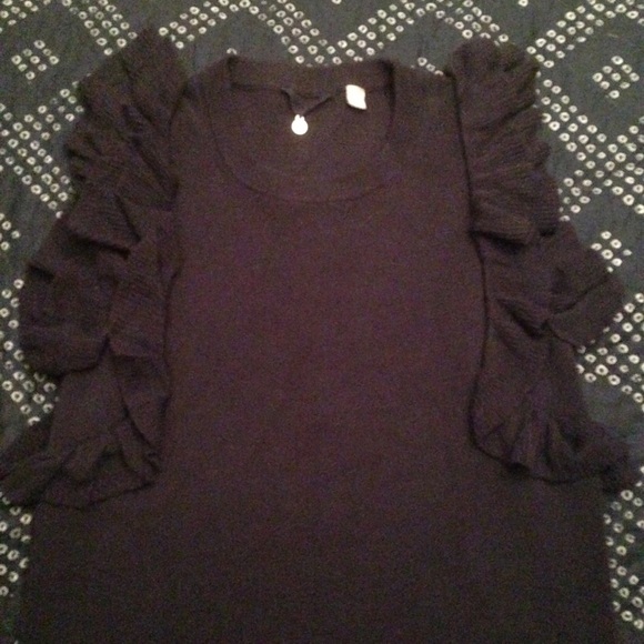 Double Ruffle Navy Anthro Sweater Vest - Picture 2 of 4